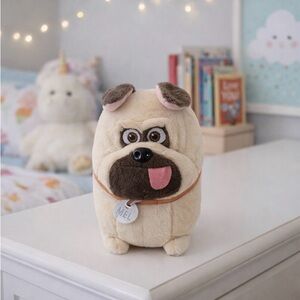 ILLUMINATION Plush Dog Mel Secret Life of Pets Pug Plush Stuffed Animal Puppy 6"
